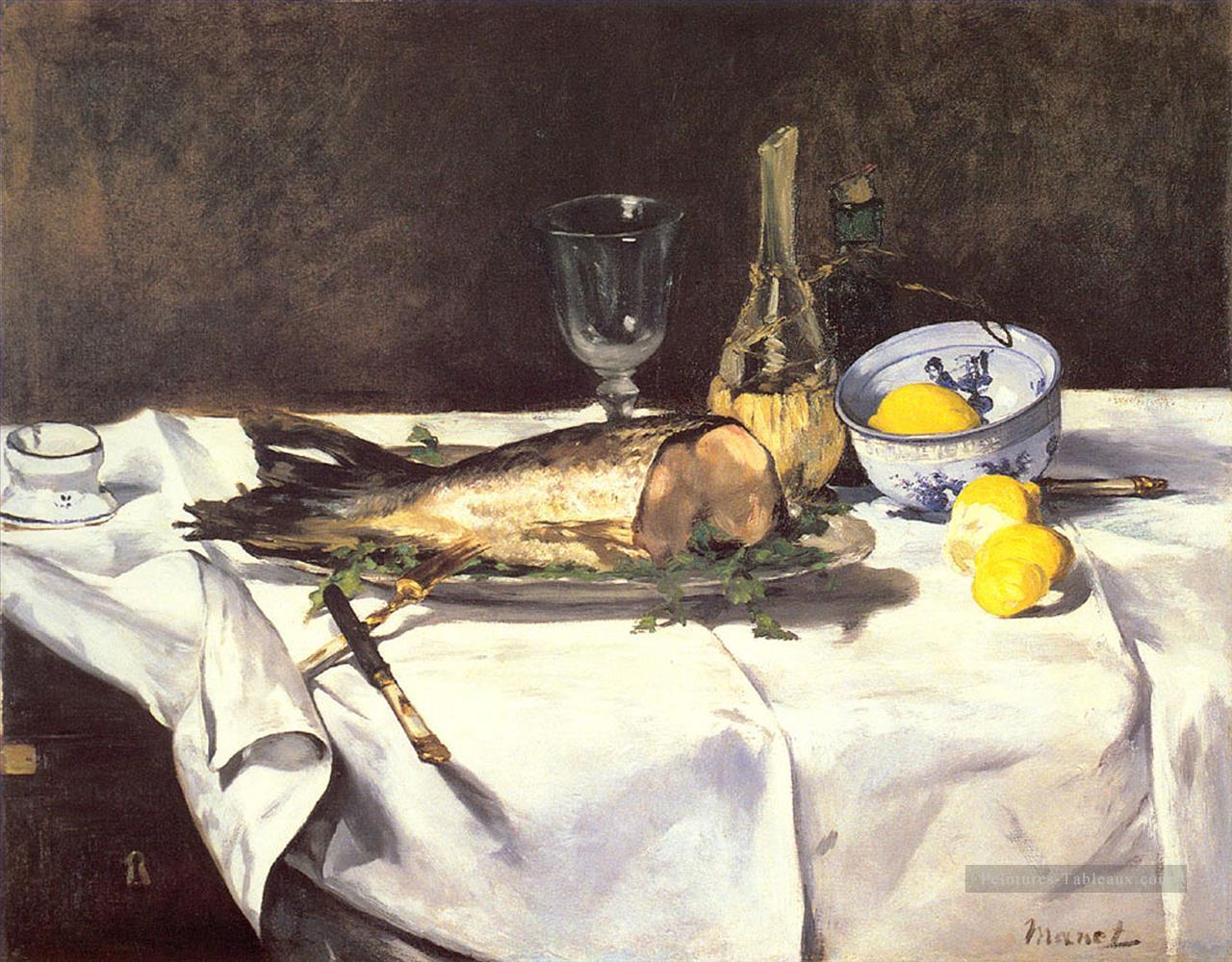 Le saumon Nature morte impressionnisme Édouard Manet Peintures à l'huile